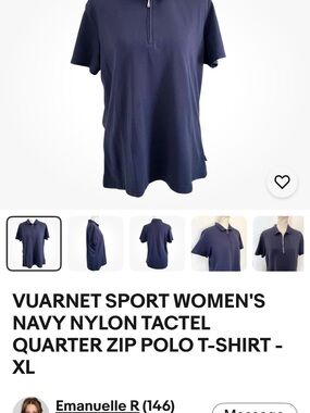 Vuarnet Short Sleeve Quarter Zip Polo Top - WHITE